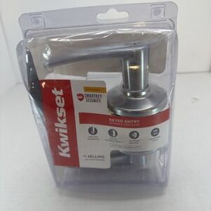 Kwikset  Delta Satin Chrome Keyed Entry Door Lock Lever Handle‎